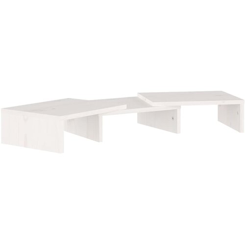 VidaXL Stojalo za zaslon belo 60x24x10,5 cm trdna borovina, (20913451) Slike