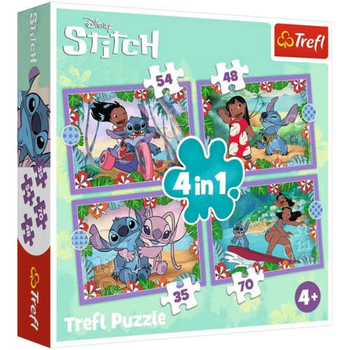  Puzzle 4u1 Ludi dnevi z Lilo Stitch - Trefl 34633 Cene