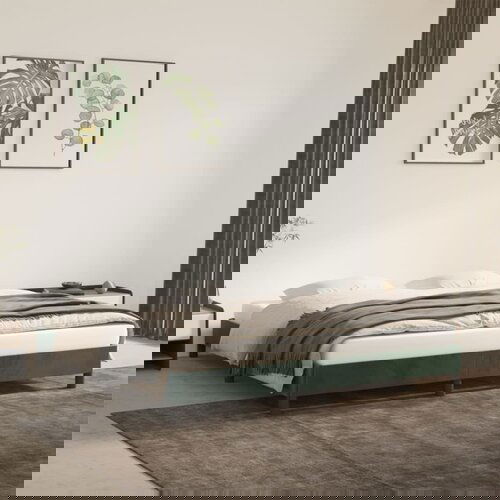 VidaXL okvir za krevet tamnozeleni 160x200 cm bar&amp;scaron;unasti Slike