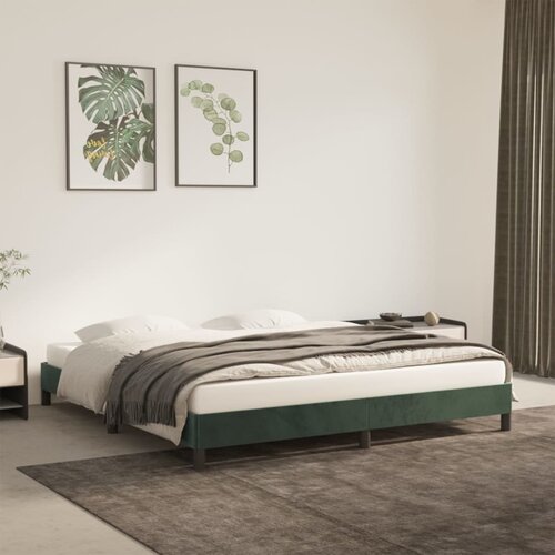 VidaXL Posteljni okvir temno zelen 160x200 cm žamet Slike