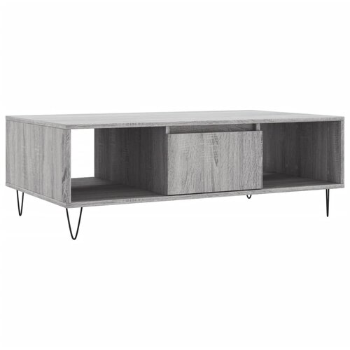Maison Chic Klubska mizica - kavna mizica - Nizka mizica siva sonoma 104x60x35 cm inženirski les, (21752642) Slike