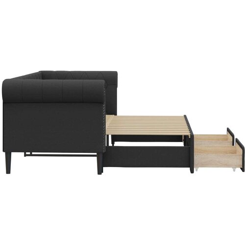 vidaXL Dnevni krevet na razvlačenje crni 90 x 200 cm od umjetne kože Cene