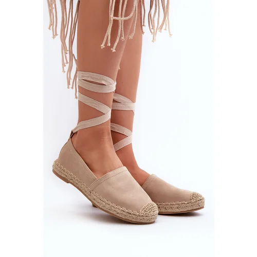 FB1 Tied Suede Espadrilles Beige Ismanne