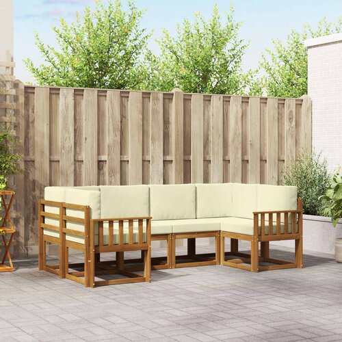  Set vanjskih sofa 6 kom. Prirodna i krem Smeđa 245 x 128,5 x 73 cm Slike
