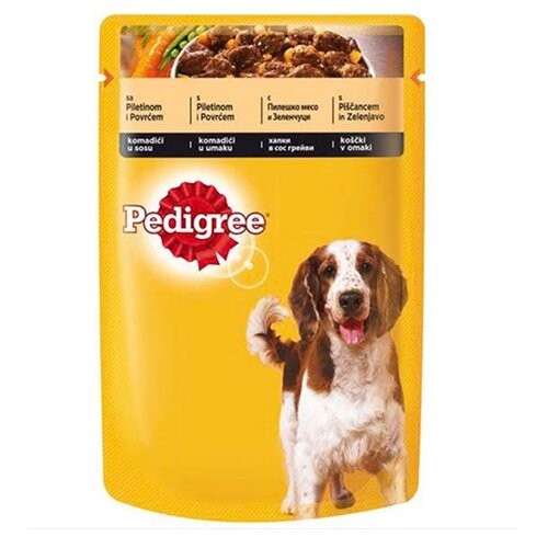 Pedigree kesica za pse adult piletina i povrće u sosu 100gr Slike