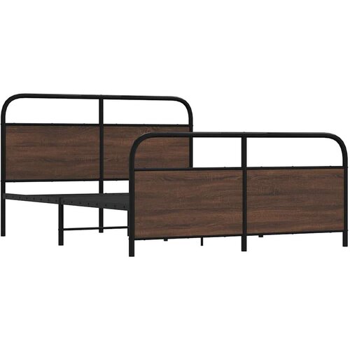VidaXL Metalni okvir kreveta bez madraca smeđa boja hrasta 160x200 cm Slike