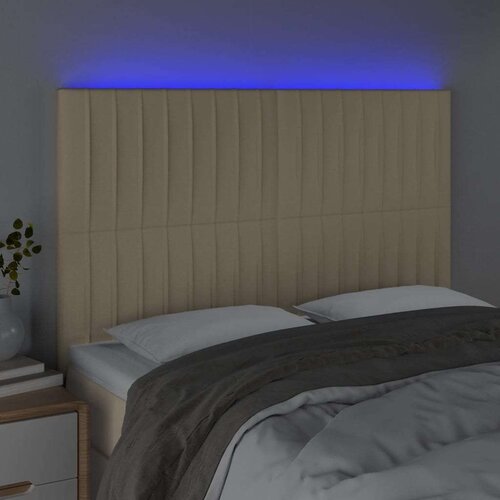  Uzglavlje krem 144x5x118/128 cm od tkanine Slike