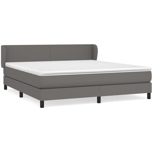 vidaXL Box spring postelja z vzmetnico siva 180x200 cm umetno usnje, (20790890) Cene