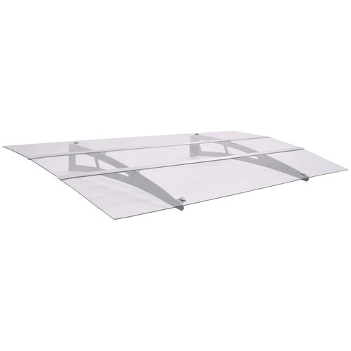  Nadstre&amp;scaron;nica za vrata srebrna i prozirna 150x90 cm polikarbonat Slike