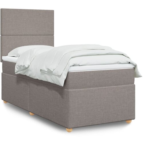  The Living Store Box spring postelja z vzmetnico taupe 100x200 cm blago - Box Spring Postelja, (21457908) Slike