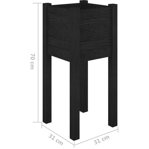  Vrtna sadilica crna 31 x 31 x 70 cm od masivne borovine Slike