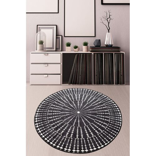 Conceptum Hypnose tepih Buio, V120 cm, Crno-bijeli Cijene