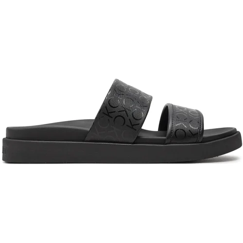 Calvin Klein Natikači Flat Slide Epi Mono HW0HW01957 Črna