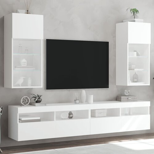 TV ormarići s LED svjetlima 2 kom bijeli 40,5 x 30 x 90 cm Cene