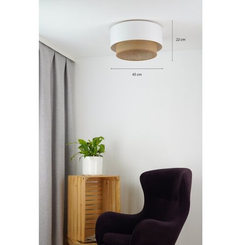  duolla - plafonsko svetlo boho 1xE27/15W/230V prečnik 45 cm bela/braon Slike