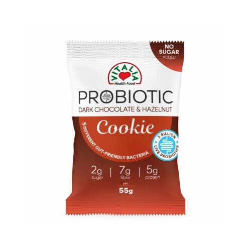 Vitalia keks probiotic dark choco&amp;amp;hazelnut 55G Slike