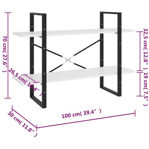 VidaXL Knjižna omara 2-nadstropna siva 100x30x70 cm trdna borovina Slike
