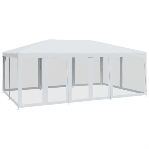 VidaXL &amp;Scaron;ator za zabave s 10 mrežasta bočna zida bijeli 6x4 m HDPE Slike