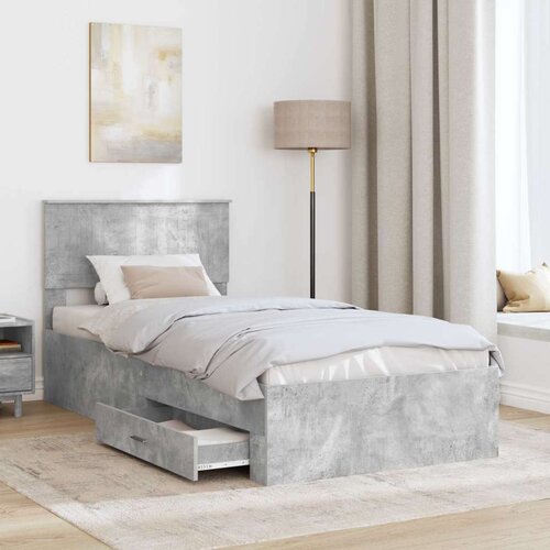  Okvir za krevet s uzglavljem Betonski sivi 90 x 200 cm Slike