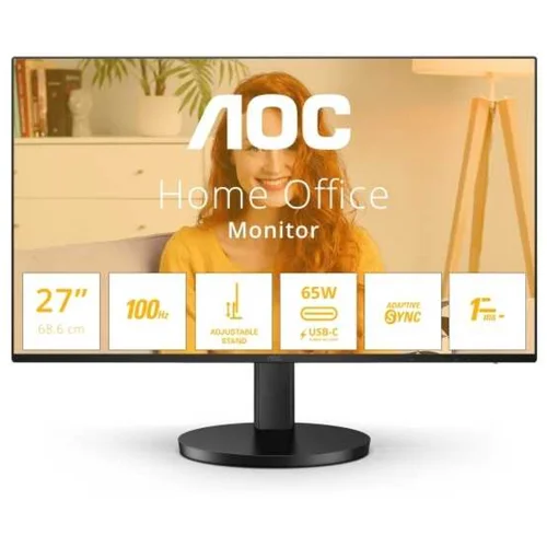 AOC Monitor 68,6 cm (27,0") Q27B3CF2 2560x1440 100Hz IPS 1ms HDMI USB-C 65W 2xUSB3.2 HAS Zvočniki 3H sRGB99% AdaptiveSync, (21509751)