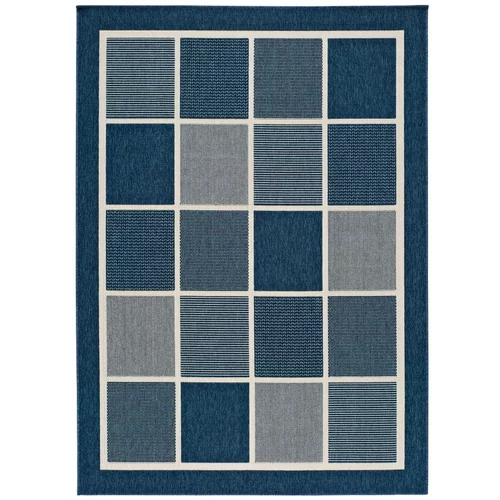 Universal plavi vanjski tepih Nicol Squares, 80 x 150 cm