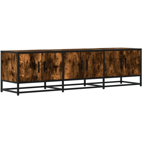 Maison Chic TV omarica - TV stojalo - Televizijska omarica dimljeni hrast 150x35x41 cm inženirski les in kovina, (21701863) Cene