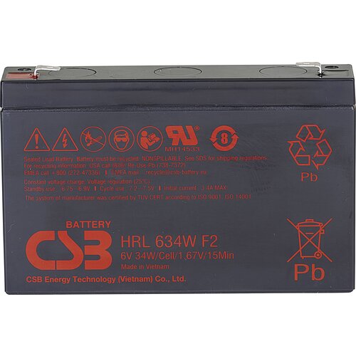 CSB Battery hrl 634W high-rate longlife HRL634W svinčeni akumulator 6 v 8.4 ah svinčevo-koprenast (š x v x g) 151 x 99 x 34 mm ploščati vtič\, 6\,35 mm brez vzdrževanja\, nizko samopraznjenj, (20438695) Cene