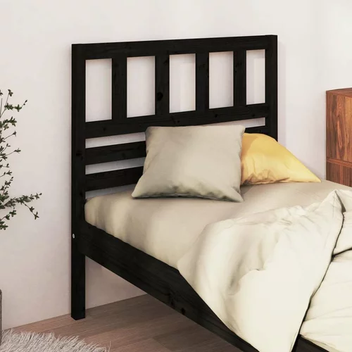  Uzglavlje za krevet crno 106 x 4 x 100 cm od masivne borovine