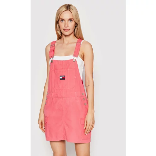 Tommy Jeans Vsakodnevna obleka Surplus Dungaree DW0DW12863 Roza Relaxed Fit