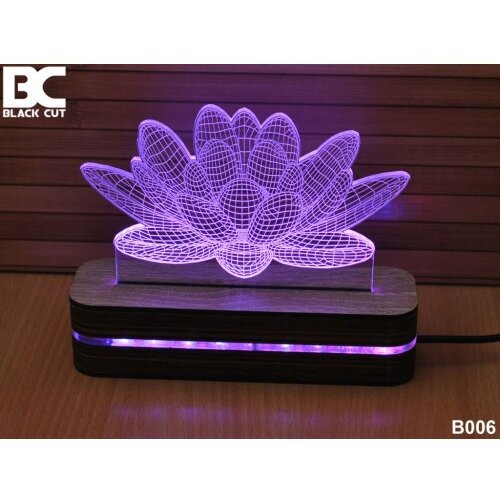 Black Cut 3D lampa lotus toplo beli Cene