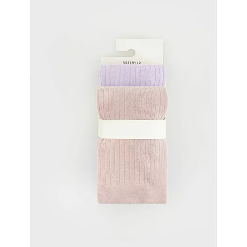 Reserved - Komplet od 2 para čarapa s gaćicama s visokim udjelom pamuka - boja lavande