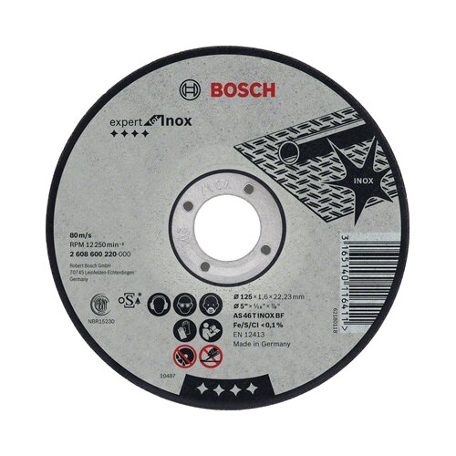 Bosch rezna ploča ravna Expert for Inox AS 46 T INOX BF, 115 mm, 1,6 mm - 2608600215 Slike