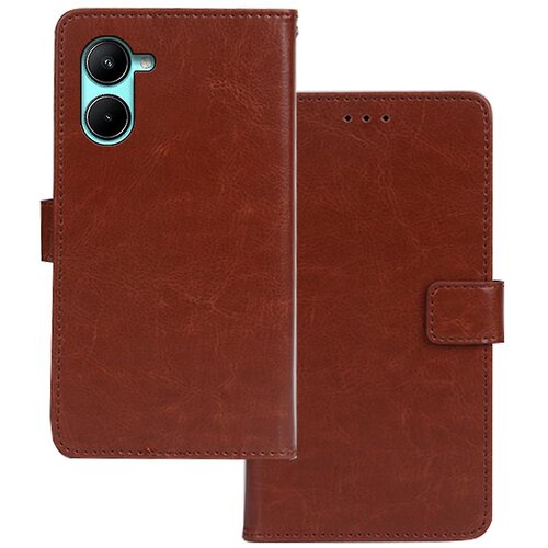 INORCO IDEWEI Za Realme C33 2023 4G/C33 4G mobilni telefon denarnica ovitek Crazy Horse tekstura usnjena torbica za telefon s stojalom, (22035787) Slike