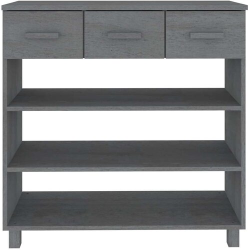 VidaXL Konzolni stol tamnosivi 90 x 35 x 90 cm od masivne borovine Slike