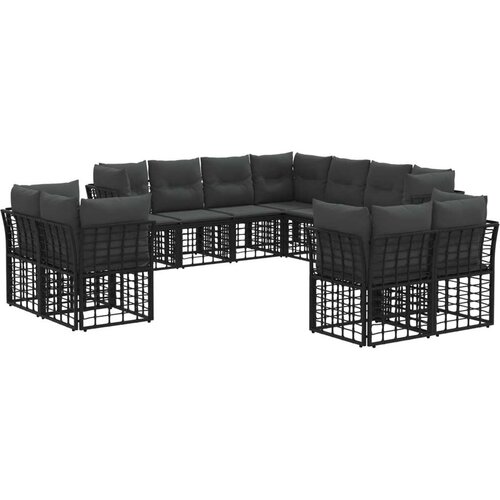  Set vanjskih sofa Crna i tamno siva Poliester Cijene