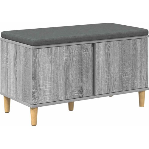  Klupa za hodnik s jastukom Sivi Sonoma 80 x 38 x 46 cm Slike