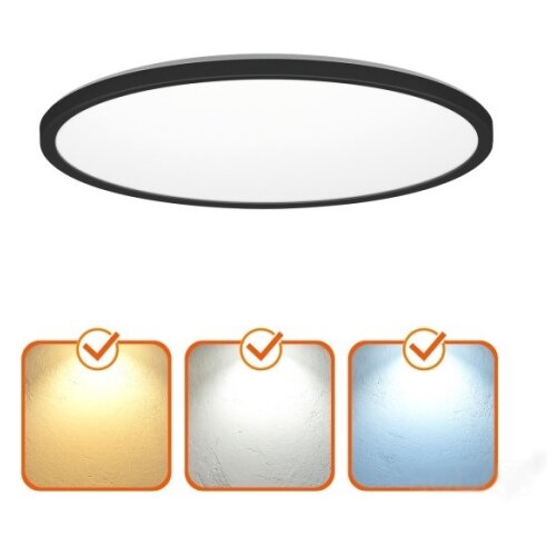  LED kupatilsko plafonsko svetlo NIVERA LED/24W/230V IP54 prečnik 30 cm crno Slike