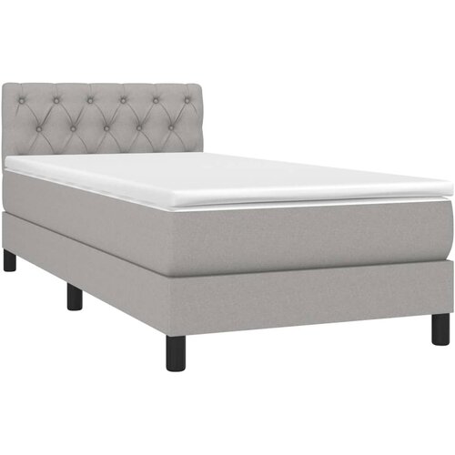  Krevet box spring s madracem LED svjetlosivi 80x200 cm tkanina Slike