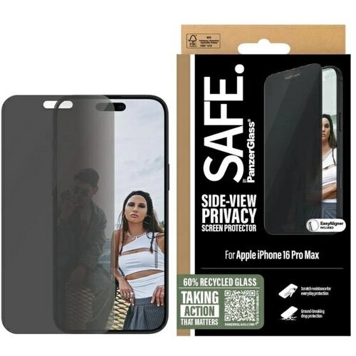 PanzerGlass SAFE. by &amp;reg; Privacy Screen Protector iPhone 16 Pro Max | Ultra-Wide Fit Clear screen protector Apple 1 pc(s) Slike