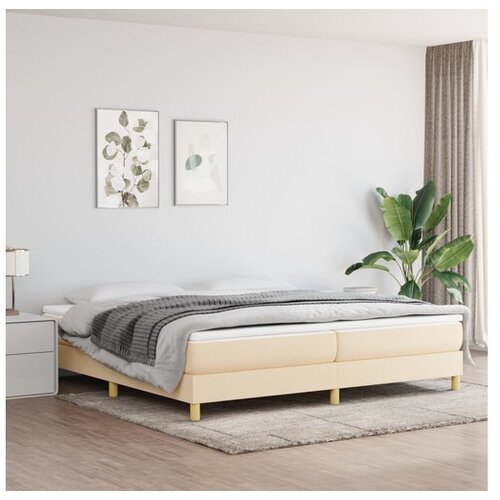  Za krevet s oprugama krem 200x200 cm od tkanine Cijene