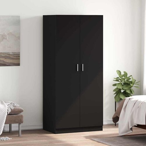  Ormar crni 80 x 52 x 180 cm od konstruiranog drva Cene