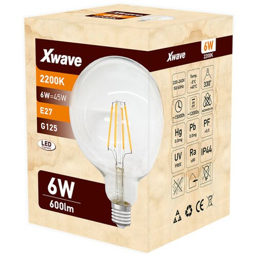 Xwave E27 6W SL-F-S6-2200K Filament Sijalica 2200K Slike
