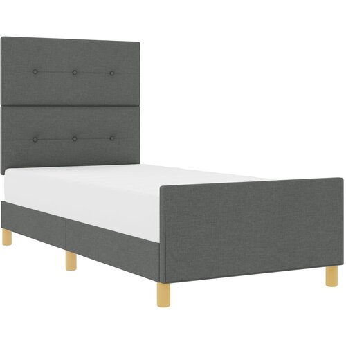 VidaXL Postelja Temno Siva 90x200 cm Tkanina, (22051500) Slike