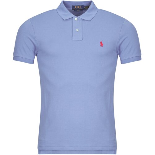 Polo Ralph Lauren Polo majice kratki rokavi POLO AJUSTE SLIM FIT EN COTON BASIC MESH Modra Slike