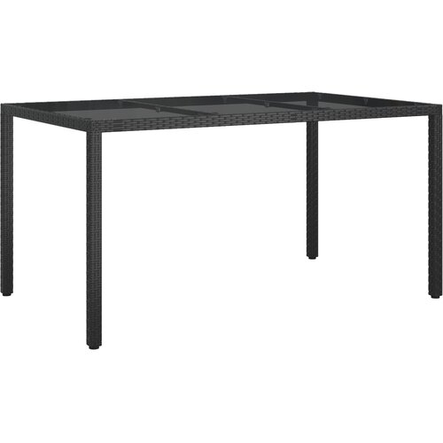 VidaXL vrtni blagovaonski stol crni 150x90x75 cm poli ratan Slike
