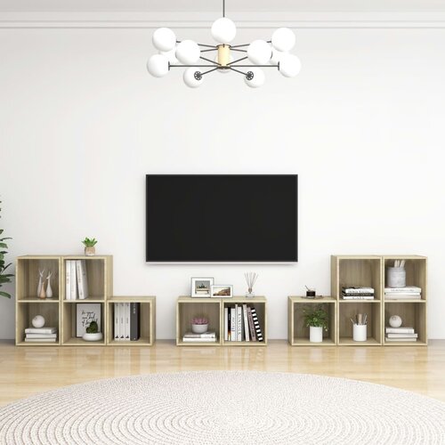 VidaXL 8-dijelni set TV ormarića boja hrasta sonome od iverice Slike