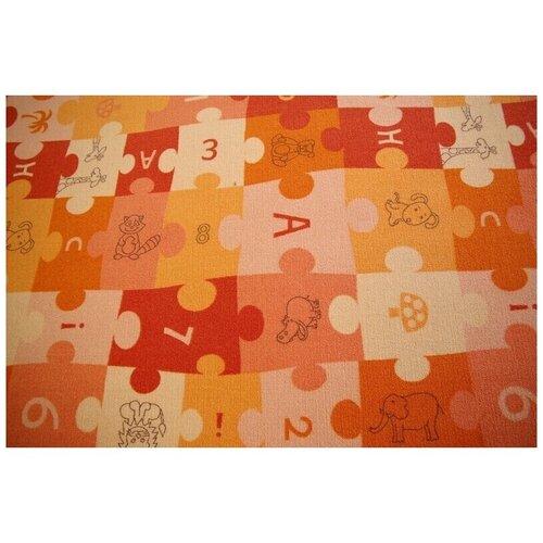RugsX Preproge Otroška talna obloga PUZZLE oranžna 100x400 cm Oranžna Cene