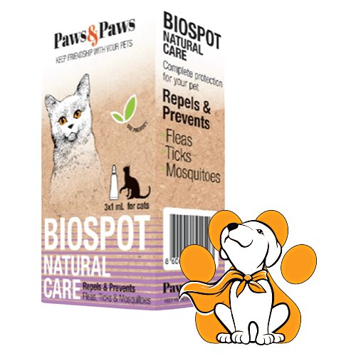 Paws & Paws biospot Antiparazitske Ampule Za Mačke, Kompletna Zaštita, 3x1ml Slike