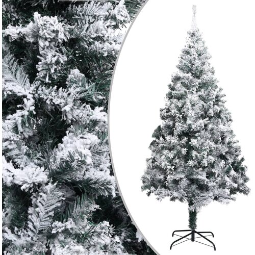 vidaXL Umetna novoletna jelka s snegom zelena 240 cm PVC Cene