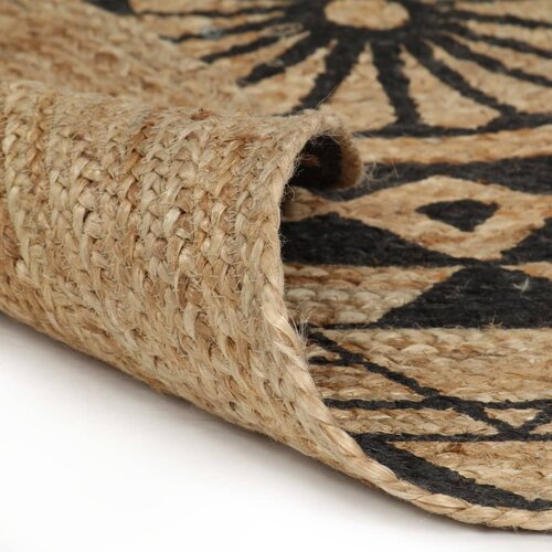Maison Chic Preproga, Rug iz jute s črnim potiskom ročno izdelana 150 cm, (22121639) Cene